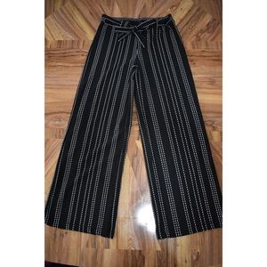 Patterned wide leg pants | black | M